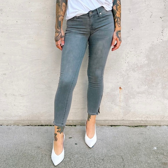MADEWELL/Preowned Women’s Zip Ankle Mid Rise Skinny Stretch Jeans Grey Size 26 - Picture 1 of 11